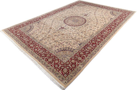 Pak-Persian Beige Hand Knotted 911 X 141  Area Rug 700-143437 Image 2