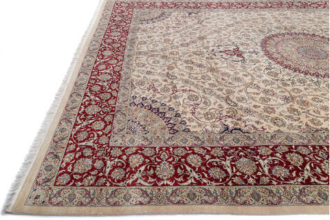 Pak-Persian Beige Hand Knotted 911 X 141  Area Rug 700-143437 Image 3