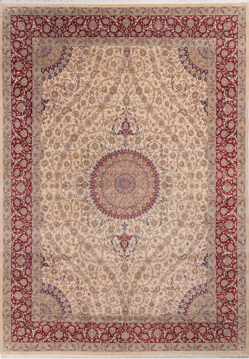 Pak-Persian Beige Hand Knotted 911 X 141  Area Rug 700-143437 Image 0