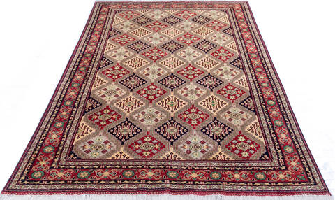 Khan Mohammadi Multicolor Hand Knotted 64 X 97  Area Rug 700-143459 Image 1