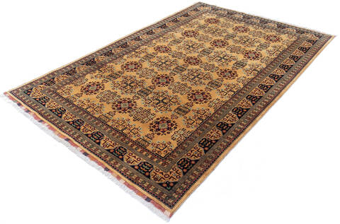 Khan Mohammadi Yellow Hand Knotted 66 X 98  Area Rug 700-143460 Image 2