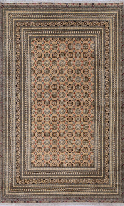 Khan Mohammadi Beige Hand Knotted 67 X 103  Area Rug 700-143472 Image 0