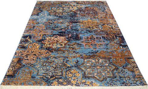 Modern Multicolor Hand Knotted 60 X 810  Area Rug 700-144871 Image 1