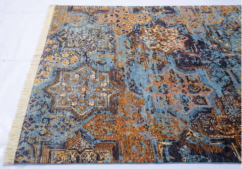 Modern Multicolor Hand Knotted 60 X 810  Area Rug 700-144871 Image 5