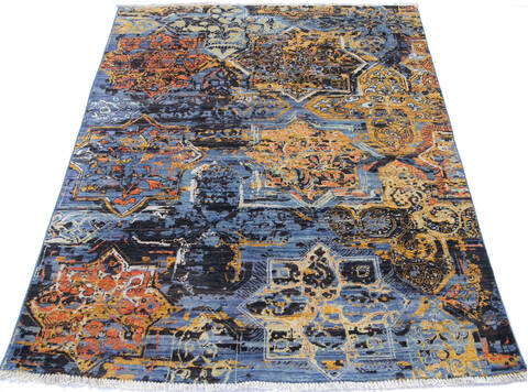 Modern Multicolor Hand Knotted 411 X 68  Area Rug 700-144882 Image 1