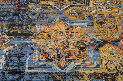 Modern Multicolor Hand Knotted 411 X 68  Area Rug 700-144882 Image 3