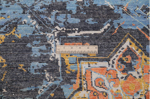 Modern Multicolor Hand Knotted 411 X 68  Area Rug 700-144882 Image 6