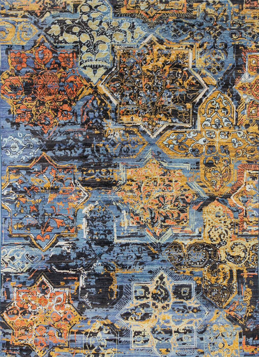 Modern Multicolor Hand Knotted 411 X 68  Area Rug 700-144882 Image 0