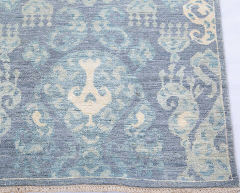 Chobi Blue Runner Hand Knotted 26 X 125  Area Rug 700-144885 Image 4
