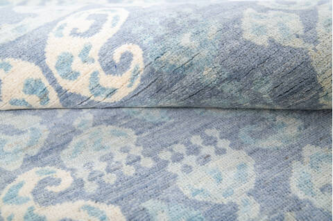 Chobi Blue Runner Hand Knotted 26 X 125  Area Rug 700-144885 Image 5