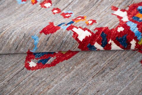 Chobi Grey Hand Knotted 53 X 66  Area Rug 700-144916 Image 6