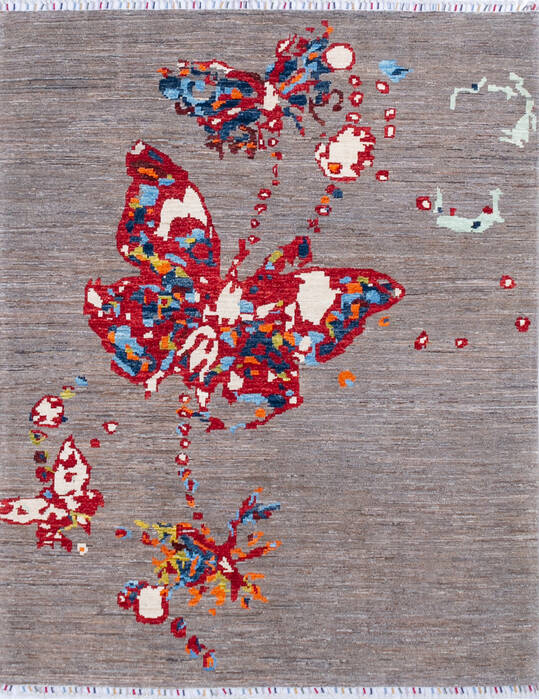 Chobi Grey Hand Knotted 53 X 66  Area Rug 700-144916 Image 0