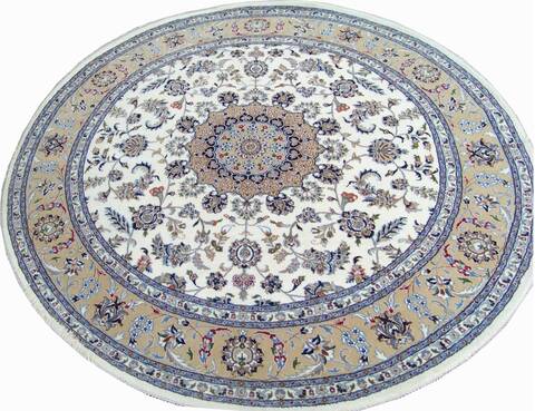 Nain Beige Round Hand Knotted 80 X 80  Area Rug 902-144960 Image 2