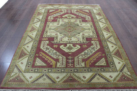 Geometric Purple Hand Knotted 57 X 78  Area Rug 902-144968 Image 2