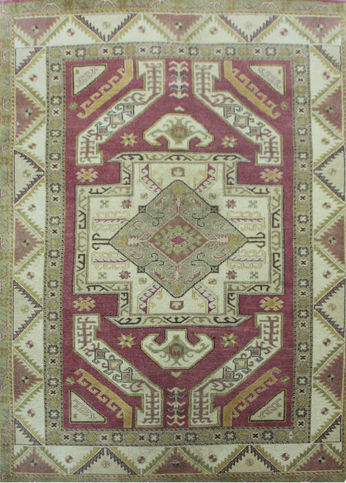 Geometric Purple Hand Knotted 57 X 78  Area Rug 902-144968 Image 0