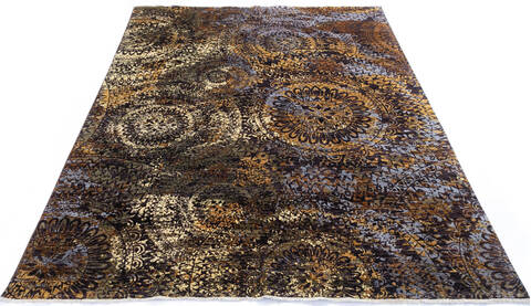 Modern Brown Hand Knotted 80 X 910  Area Rug 700-145026 Image 1
