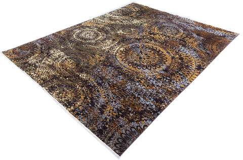 Modern Brown Hand Knotted 80 X 910  Area Rug 700-145026 Image 2
