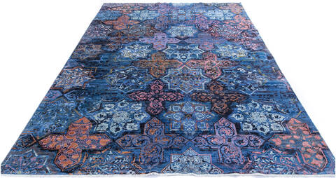 Modern Blue Hand Knotted 91 X 120  Area Rug 700-145027 Image 1