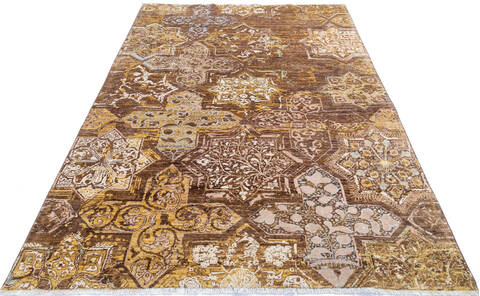 Chobi Brown Hand Knotted 59 X 79  Area Rug 700-145030 Image 1