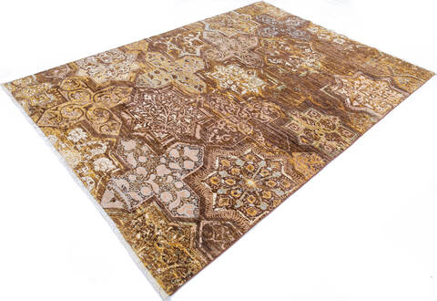 Chobi Brown Hand Knotted 59 X 79  Area Rug 700-145030 Image 2