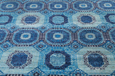 Chobi Blue Hand Knotted 68 X 910  Area Rug 700-145032 Image 3