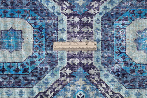 Chobi Blue Hand Knotted 68 X 910  Area Rug 700-145032 Image 7