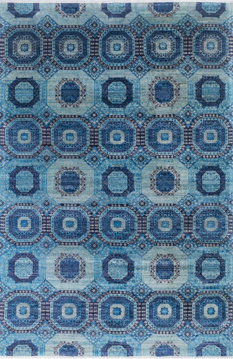 Chobi Blue Hand Knotted 68 X 910  Area Rug 700-145032 Image 0