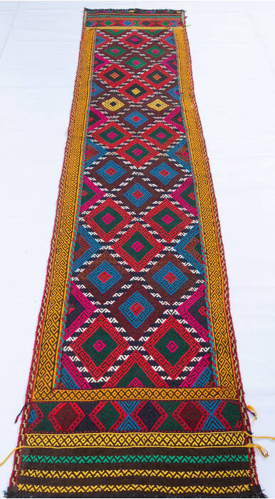 Kilim Multicolor Runner Hand Knotted 22 X 97  Area Rug 700-145046 Image 1