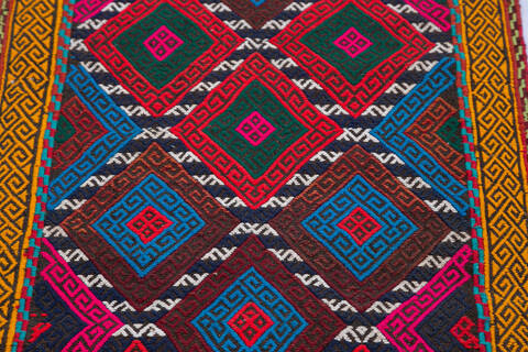Kilim Multicolor Runner Hand Knotted 22 X 97  Area Rug 700-145046 Image 2