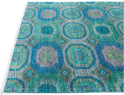 Chobi Green Hand Knotted 57 X 80  Area Rug 700-145070 Image 5