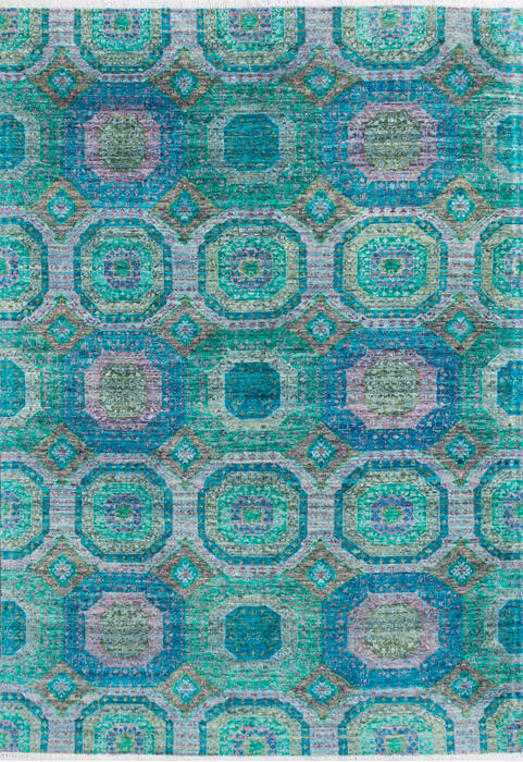 Chobi Green Hand Knotted 57 X 80  Area Rug 700-145070 Image 0