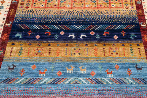 Chobi Multicolor Hand Knotted 56 X 82  Area Rug 700-145107 Image 3