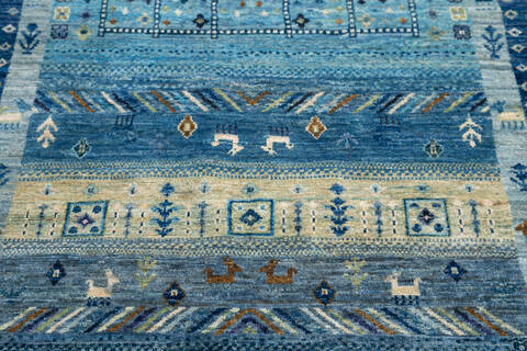 Chobi Blue Hand Knotted 41 X 511  Area Rug 700-145118 Image 3
