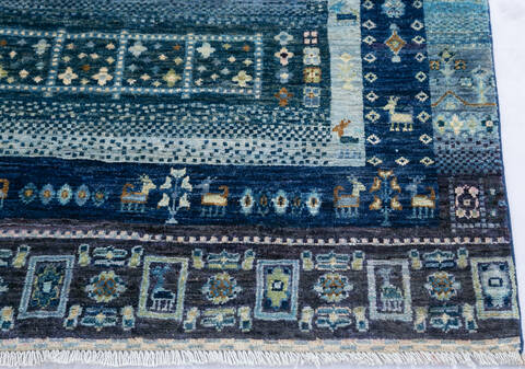 Chobi Blue Hand Knotted 41 X 511  Area Rug 700-145118 Image 4