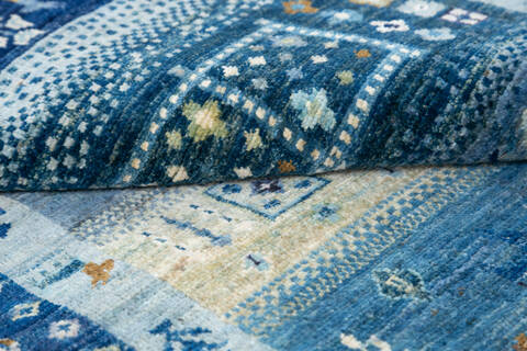Chobi Blue Hand Knotted 41 X 511  Area Rug 700-145118 Image 5
