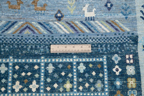 Chobi Blue Hand Knotted 41 X 511  Area Rug 700-145118 Image 6