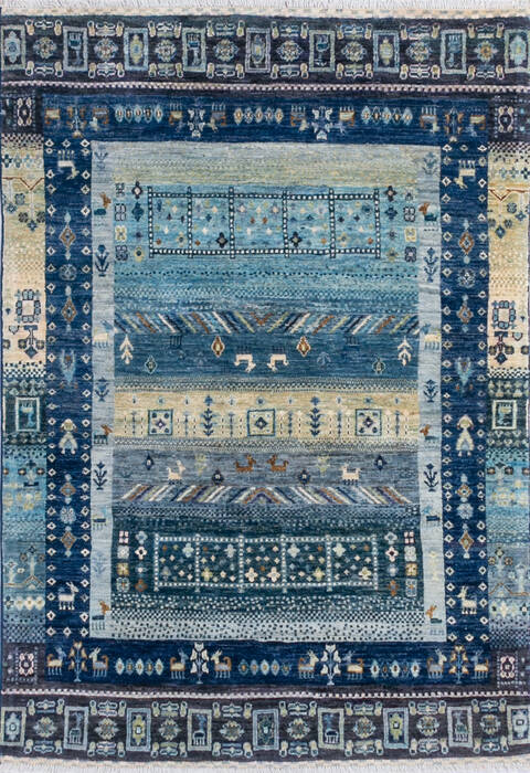 Chobi Blue Hand Knotted 41 X 511  Area Rug 700-145118 Image 0