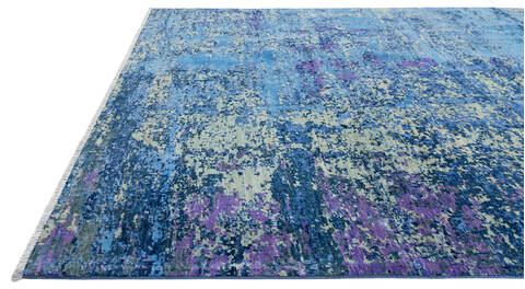 Modern Blue Hand Knotted 60 X 90  Area Rug 700-145120 Image 6