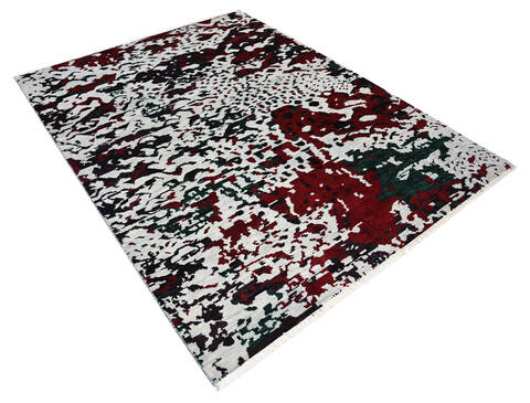 Modern-Contemporary Red Hand Knotted 710 X 910  Area Rug 904-145134 Image 1