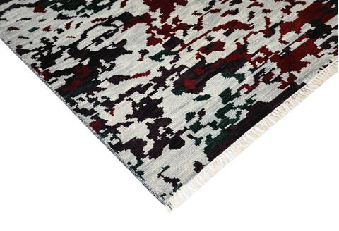 Modern-Contemporary Red Hand Knotted 710 X 910  Area Rug 904-145134 Image 2