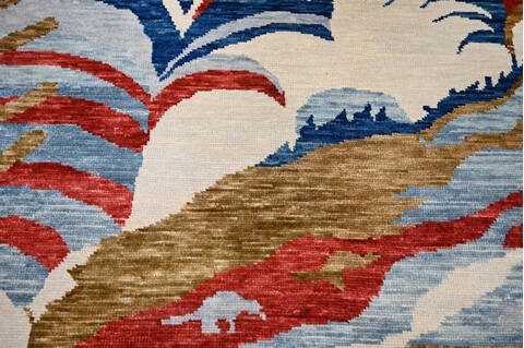 Modern-Contemporary Multicolor Hand Knotted 80 X 100  Area Rug 904-145140 Image 4