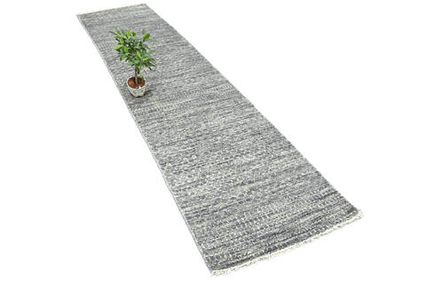 Modern-Contemporary Grey Runner Hand Knotted 27 X 1110  Area Rug 904-145148 Image 2