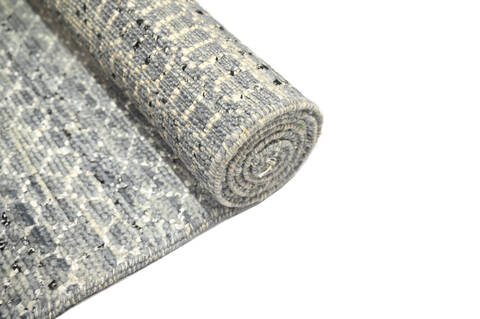Modern-Contemporary Grey Runner Hand Knotted 27 X 1110  Area Rug 904-145148 Image 7