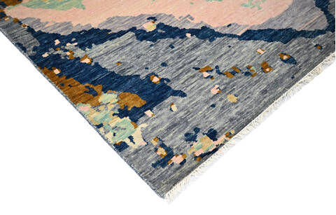 Modern-Contemporary Multicolor Hand Knotted 810 X 119  Area Rug 904-145167 Image 2
