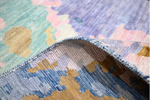 Modern-Contemporary Multicolor Hand Knotted 810 X 119  Area Rug 904-145167 Image 7