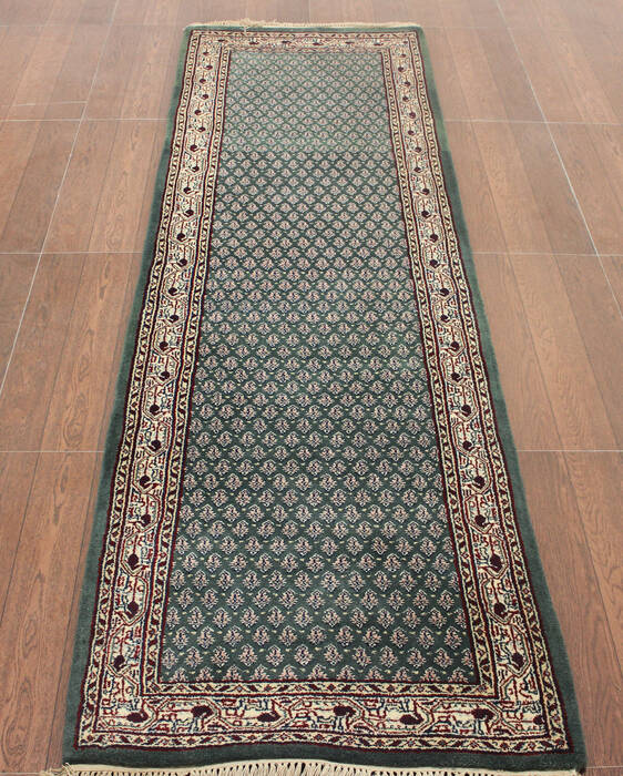 Persian Green Runner Hand Knotted 26 X 120  Area Rug 902-145177 Image 3