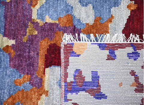 Modern-Contemporary Multicolor Hand Knotted 811 X 123  Area Rug 904-145183 Image 3