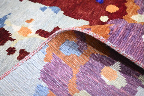 Modern-Contemporary Multicolor Hand Knotted 811 X 123  Area Rug 904-145183 Image 6