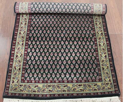 Persian Black Hand Knotted 30 X 50  Area Rug 902-145192 Image 1