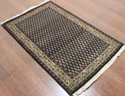 Persian Black Hand Knotted 30 X 50  Area Rug 902-145192 Image 2